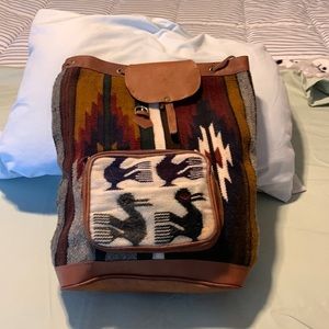 Wool/leather backpack